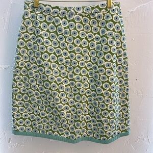 Boden Women’s blue and green Floral knee length skirt size 8